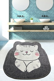 Mijölnir Neko Alfombrilla de Baño Gris 120x120 cm